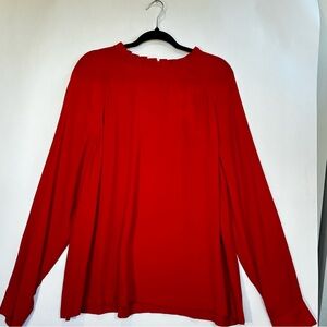 LOFT Red Long Sleeve Knit Top Size XL NWT Vibrant Lightweight